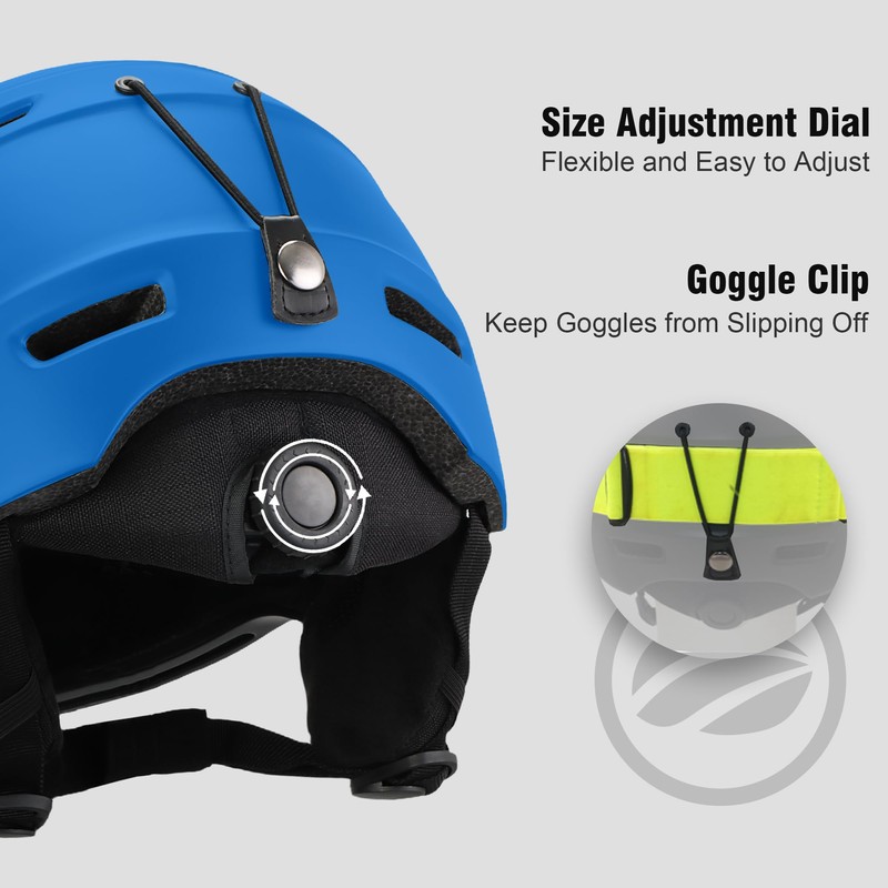 DKONI Ski Helmet for Adults (Large, Blue)