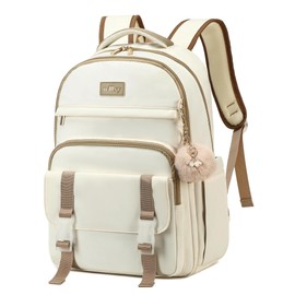 Caoroky knight Women Laptop Backpack 15.6 Inch Office Business Work Backpacks Purse Anti Theft Travel Back Pack School College Bookbag Nurse Teacher Learning Daypack Computer Rucksack,Beige