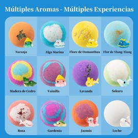 12  60g Bolas De Baño, Bombas de Baño con Juguetes Sorpresa en el Interior de Animales para Niñas y Niños                                             