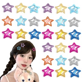 Hair Clips, 8 Colors, Set of 40, Cute, Sparkling Colorful Star, Hairpins, Y2k, Fashionable, Pentagram, Hair Accessories, Bangs, Clips, Hair Ornaments, Kids, Adults and Women