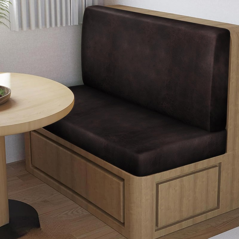 Leather Look RV Dinette Cushion Covers, Stretch Camper Cushion Slipcovers