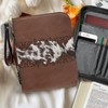 Sktodyaw Brown Cow Floral Print Bible Case with Wristlet Strap