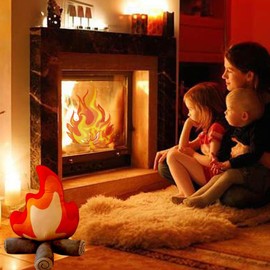 Chilifuli Funny Campfire Plush, Simulation Campfire Plush Pillow, Fake Fire Soft Stuffed Cartoon Doll Firewood Plush Toys, for Outdoor Camping Room Decor Kids Pleasantly Surprised Gifts (11.8 in)