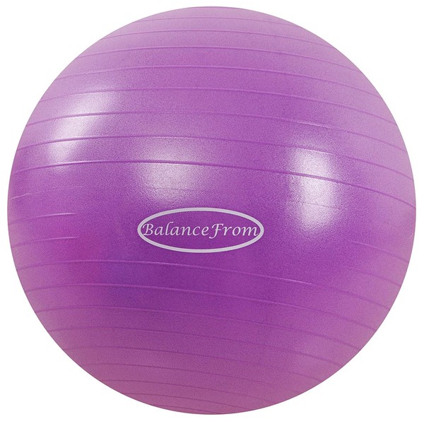 BalanceFrom Anti-Burst and Slip Resistant Exercise Ball Yoga Ball Fitness Ball Birthing Ball with Quick Pump, 2,000-Pound Capacity (78-85cm, XXL, Purple)