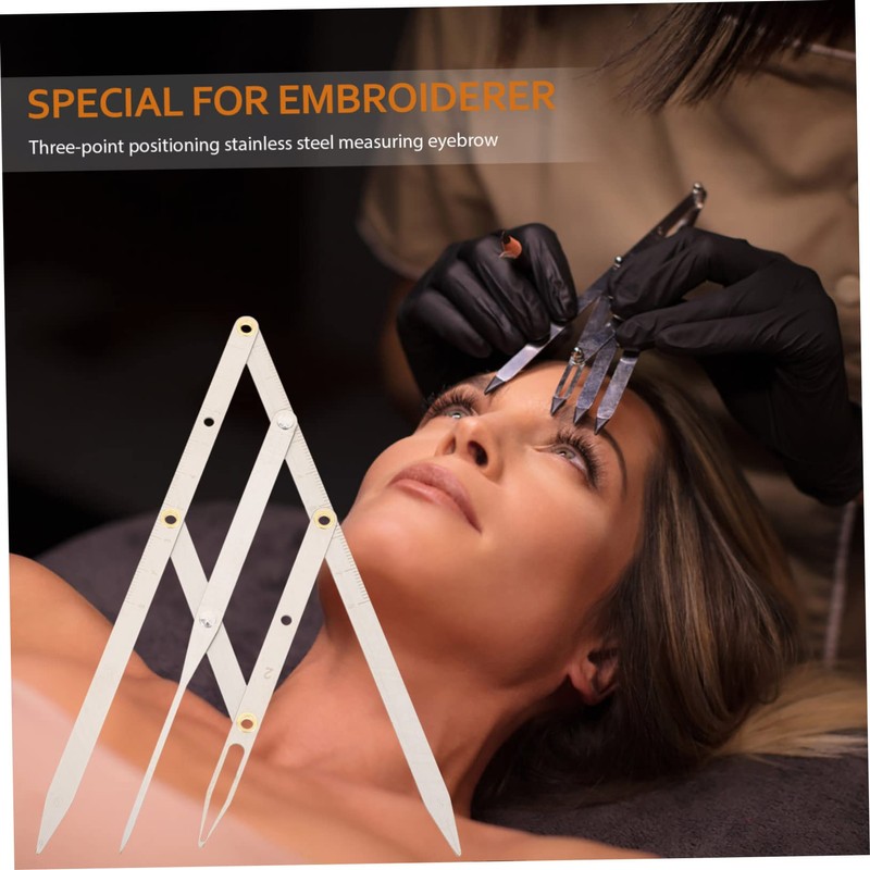 FOMIYES 3 Pcs Elegant Stainless Steel Eyebrow Ruler Perfect for