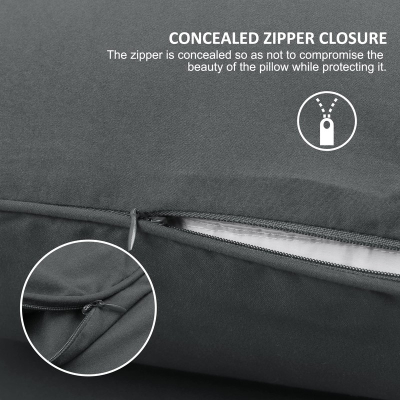 PiccoCasa Brushed Body Pillowcases with Roll Rim, Soft Breathable Delicate