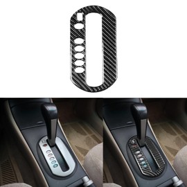 PJFUS Real Premium Carbon Fiber Car Center Console Automatic Gear Shift Transmission Panel Sticker Compatible with Honda Civic 2001 2002 2003 2004 2005 Auto Interior Accessories Black