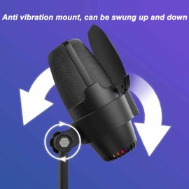 Gaming Microphone, USB PC Noise Cancellation Condenser Mic with Quick Mute for Gaming, Streaming Podcasts Videos Twitch, YouTube, Discord (Black)