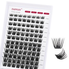 96 Clusters DIY Lash Extensions - D Curl 0.07mm 8-16mm Mixed Lengths, Natural Look Thin Band for Sensitive Eyes, Reusable Cluster Lashes (F29-0.07D)