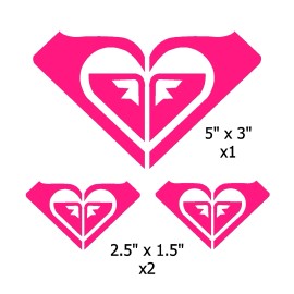 Oracal Roxy Logo Surf Girl Vinyl Decals Car Window Laptop Surfboard Stickers Set - Pink