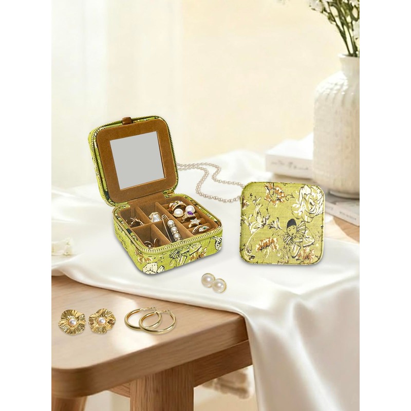 Small Travel Jewelry Box for Women - Mini Jewellery Organizer