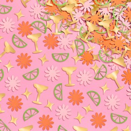 xo, Fetti Margarita Foil Confetti - 200 pc | Fiesta Party Decorations, Tequila Bachelorette Table Decor, Birthday Supplies, Cinco De Mayo Tablescape