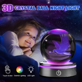 CNLQ 3D Dove Gifts for Women Crystals Ball 80mm - Dove Figurines Decor Glass Animals Figurine Dove Gifts Stuff for Room Birthday for Best Friend Lovers Keepsake Paperweight