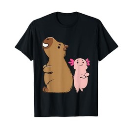 Funny Kawaii Axolotl and Capybara Lover Kids Girls Men Women T-Shirt