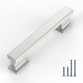 Coinkoly 10 Pack 3-3/4''(96mm) Cabinet Handle Brushed Nickel Kitchen Cabinet Pulls Cupboard Handles for Cabinets Drawer Pulls Dresser Hardware CK0017