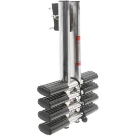 Amarine Made Heavy Duty 4 Steps Boat Marine Dual Vertical Telescoping Tube Stainless Steel Sport Diver Ladder with Mount- 4 Steps - M1085S4