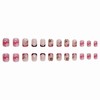 MERVF Square Press on Nails Short Fake Nail Pink Brown