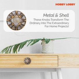 Brass Capiz Metal Knob – Premium Decorative Knobs for Cabinets and Drawers – Novelty Furniture Knobs and Pulls for DIY Hardware Crafts – Vanity, Bathroom, or Dresser Hardware for Home Decor