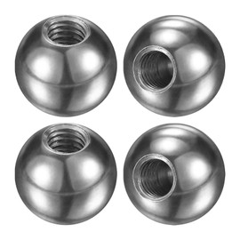 M METERXITY 4 Pcs Screwed Ball Nut Knobs M6x15mm 304 Stainless Steel Female Threaded Ball Nut Cap for Lighting Fixture/Machinery/DIY Round Substantial Screw Cap Cover [Silver]