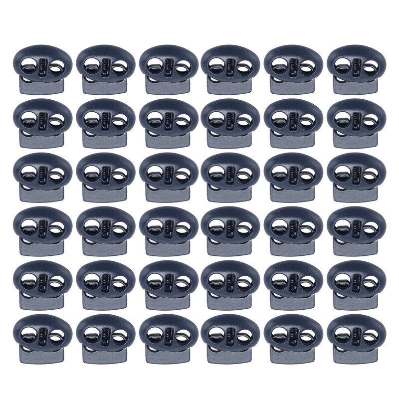 30pcs Metal Cord Lock End Toggle Double Hole Spring Stopper