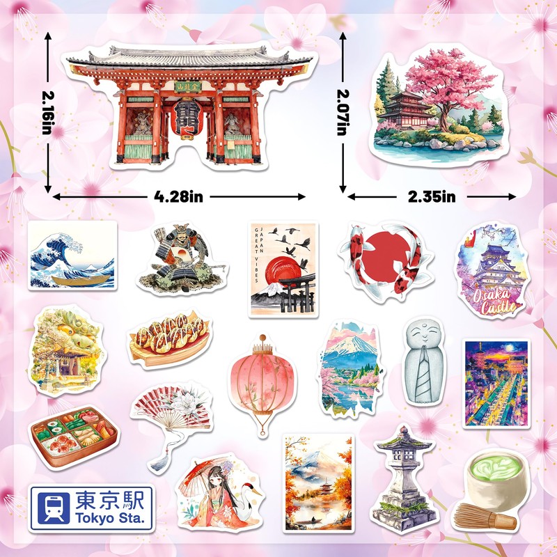 CKXTYNG 200PCS Japanese Stickers, Japan Travel Sticker Pack