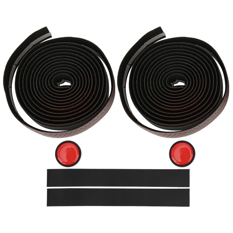 2Pcs Cycling PU Leather EVA Handlebar Belt Road Bike AntiSlip
