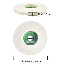 FINGLEE DT 125 mm Angle Grinder Wool Buffing Disc Flex Polishing Disc Wool Polishing Attachment Angle Grinder Grinding Tool for Polishing Glass, Ceramic, Plastic, Marble (10 Pieces 125 mm)