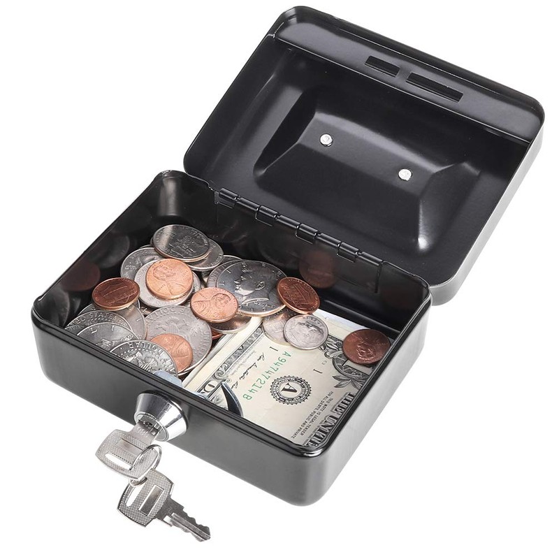 Jssmst X-Small Cash Box with Lock - Money Saving Box