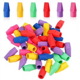 Oruola 50pcs Pencil Top Erasers,Universal Eraser Caps for Pencils,Pencil Top Erasers Cap Erasers,Studying Supplies,Cap Erasers for Pencils,Cap Erasers for School,Office,Classroom(Multicolor)