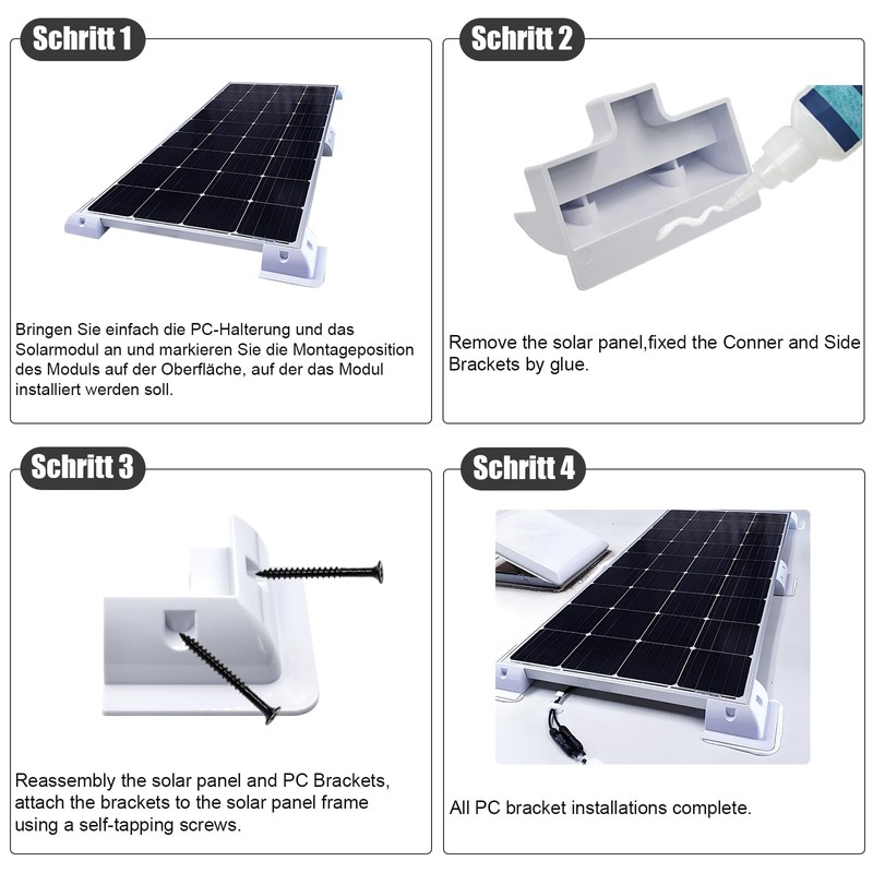 Trisinger Solar Panel Mount ABS Mast Mount for Caravans, Motorhomes,