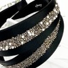(2 types) Burnaby Stone Crystal Black Wide Hairband Wide Headband