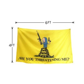 Masquita Are You Threatening Me Flag 4x6FT, for College Dorm Room Wall Bedroom Living Room,Vivid Color Double-Stitched Edges, Flags with 4 Brass Grommets. (4x6)