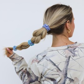 Kaxi, Solid High Intensi'ties, Durable Nylon Hair Ties for Everyday Use, 3-Pack (Blue Variety)