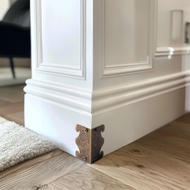 Skiffers Baseboard Corner Protectors, Vintage Decorative Metal Corner Covers, Wall Corner Protectors for Skirting Board Protection