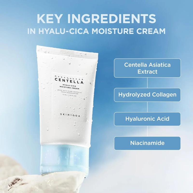 SKIN1004 Hyalu-Cica Moisture Cream, Face Moisturizer with Hyaluronic Acid, Centella