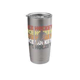 Ice Hockey Player Silhouette Vintage Sports Gift Stainless Steel Insulated Tumbler