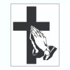Arlon Preying Hands with Cross Sticker - Decal - 3.5