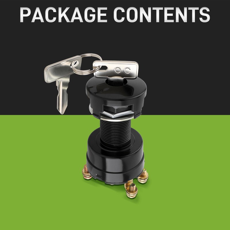 Carbbia Ignition Key Switch 12 Volts Starter Switch for Club