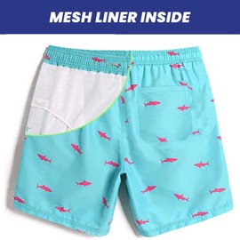 Dissolving Swim Trunks Prank Shorts Funny Gift for Brother Boyfriend Bachelor Beach Party in The Swimming Pool(Shark Blue,Large)