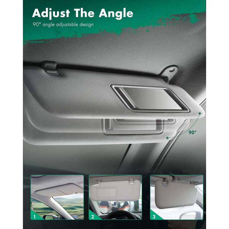 Gray Left Driver Side Car Sun Visor With Sunroof for