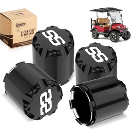 10L0L Golf Cart ITP SS Wheel Center Hub Cap 8,10,12 Inch Push in Style - Universal SS Center Caps for Yamaha EZGO Club Car Golf Cart Wheel, Black (Set of 4)