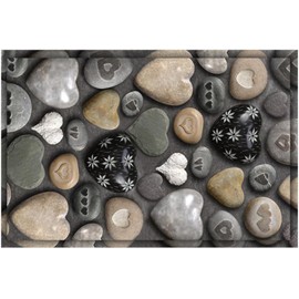 Tapete de Piedra 3D Patrón de Piedra, Alfombrilla de PVC y Resistente al Desgaste para Sala y Baño Diseño Nórdico Moderno