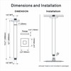 12 Inches Square Ceiling Mount Shower Arm and Flange, Champagne