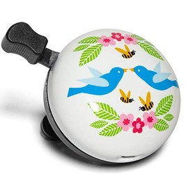 Nutcase Fahrrad Klingel Ring Ring Bell Glocke 55mm Laut Design Groß XXL Muster Bunt Kinder Bike, NBLL-10, Design Birds and Bees