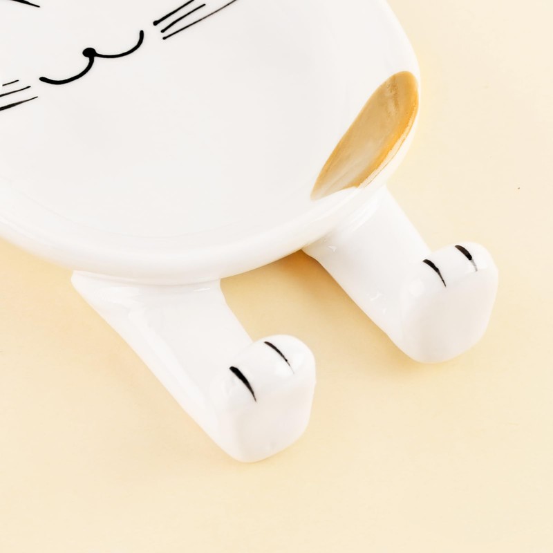 TBWHL Cat Shaped Spoon Rests 2pcs (Red & Yellow)