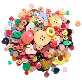 About 300-350 pcs Round Resin Buttons Assorted Sizes for Crafts Sewing DIY Manual Button Painting DIY Handmade Ornament Buttons, 2 Holes and 4 Holes (Mixed Color)