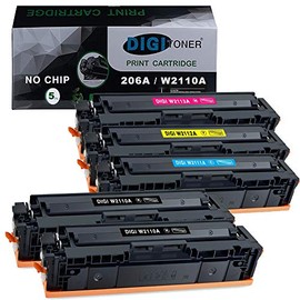 DIGItoner Compatible 206A W2110A W2111A W2112A W2113A Toner Cartridges Replacement for HP Color Laserjet Pro M255dw MFP M283fdw M283cdw M282nw M283 M255 High Yield/No Chipï¼»BBCMY, 5-Packï¼½