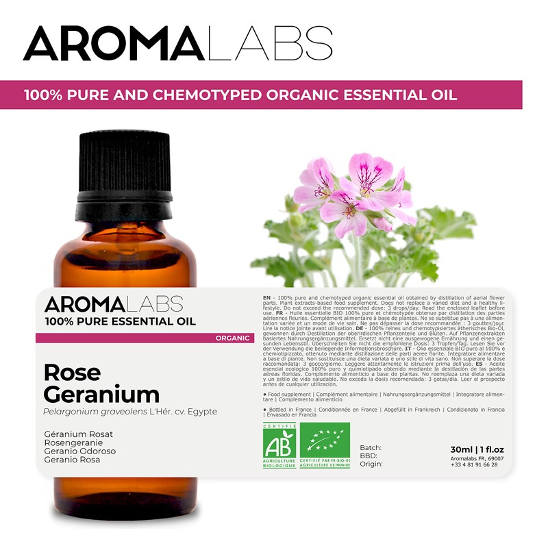 BIO - Rose Geranium Essential Oil - 30mL - 100%