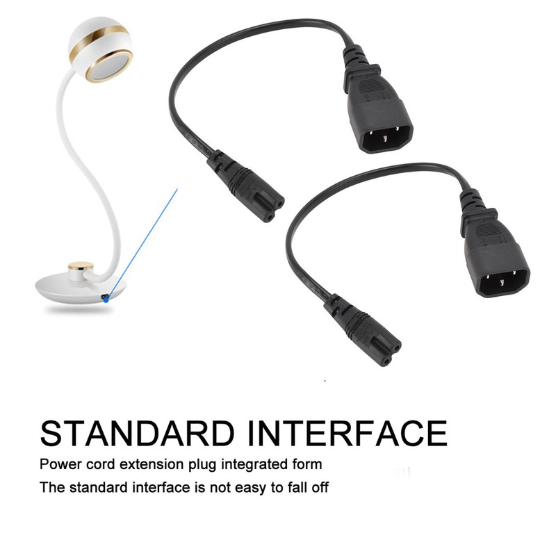 IEC320 C14 Male to IEC320 C7 Female Power Adapter Cable