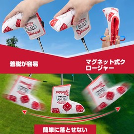 Golf Club Headcovers Lucky Dice Fashion Embroidered Overflow Wood Cover Driver Fairway Wood Utility Hybrid Headcover with Number Tag Putter Cover Magnetic Closure